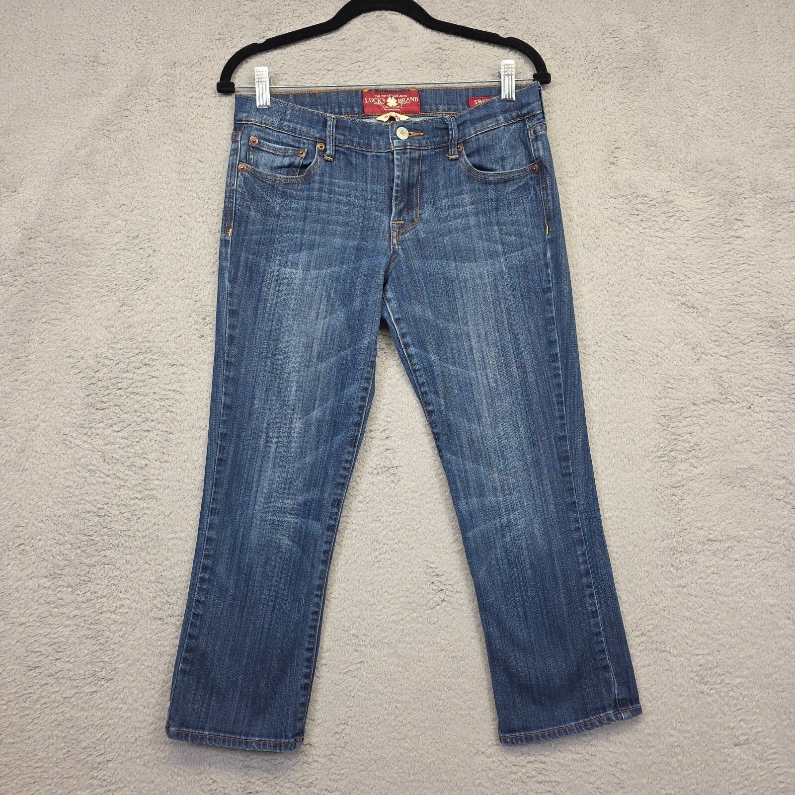 Lucky Brand Jeans Womens 6 Blue Sweet N Crop Low Rise Medium Wash Stretch Denim